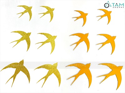 Bầy chim én dán tường trang trí Tết [Bầy 06 con - Tặng keo] TCV-CHIM-03